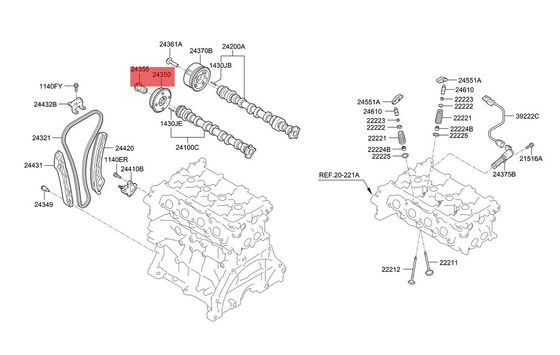 Áo OCV Valve Hyundai Kia van kiểm soát nhiên liệu 24355-03HA0 Ioniq Elantra Niro